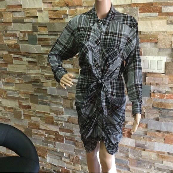 VERONICA BEARD Sierra Plaid Shirtdress - Picture 1 of 9